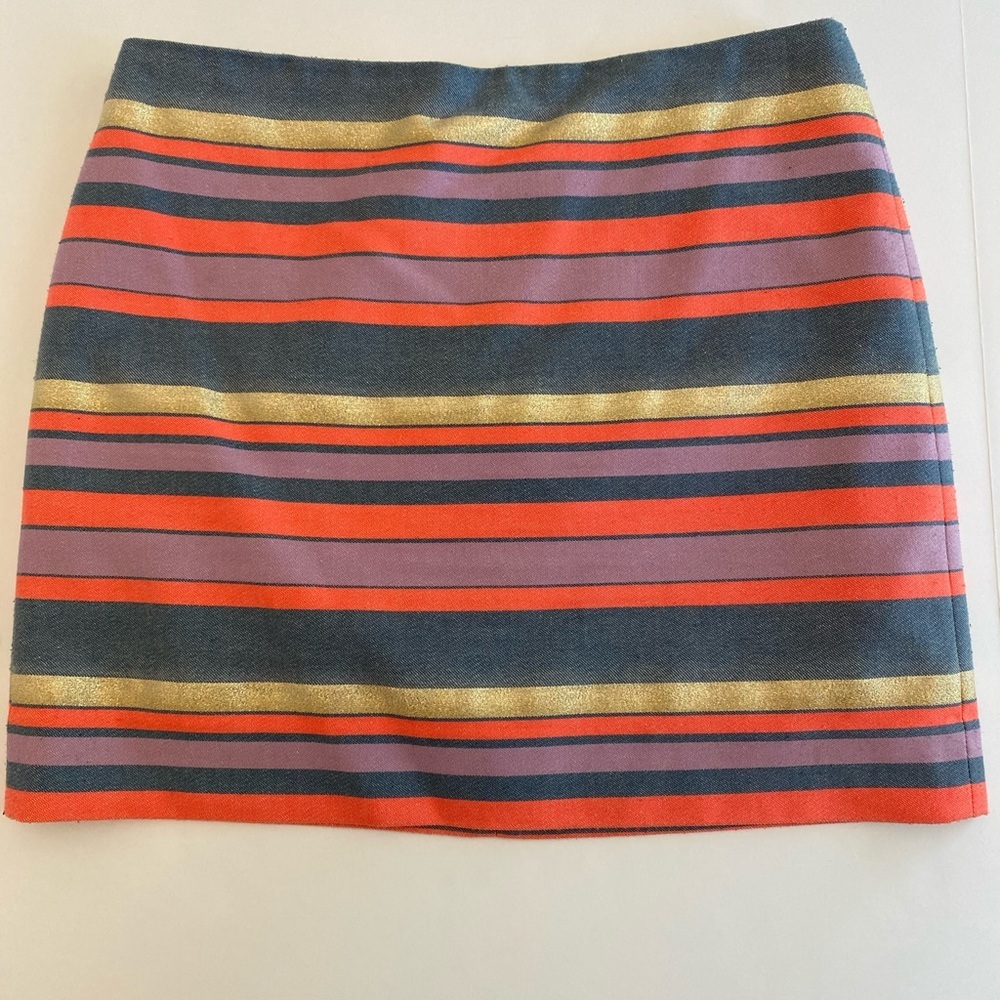 JCrew Mid Thigh Striped Skirt